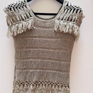 Jonathan Simkhai Tan Knit Fringe Top
